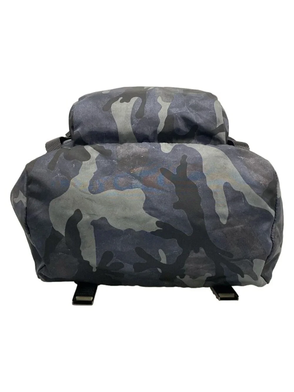 Prada Backpack Dark Navy Gray Multi Leather Tag Camouflage Pattern